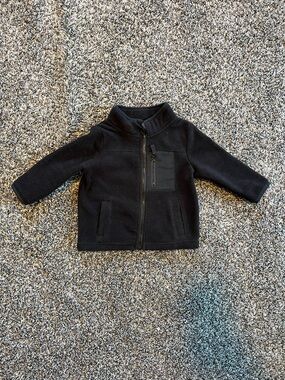 12mo Black Baby Fleece Zip Jacket